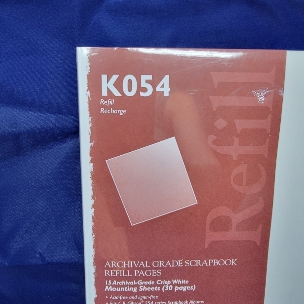 set of 2 C R Gibson K054 Archival Scrapbook Refill Pages 15 White Matte